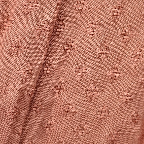 Democracy Womens 2X Terracotta Swiss Dot Smocked Detail Blouse Top Career Office - Picture 8 of 8